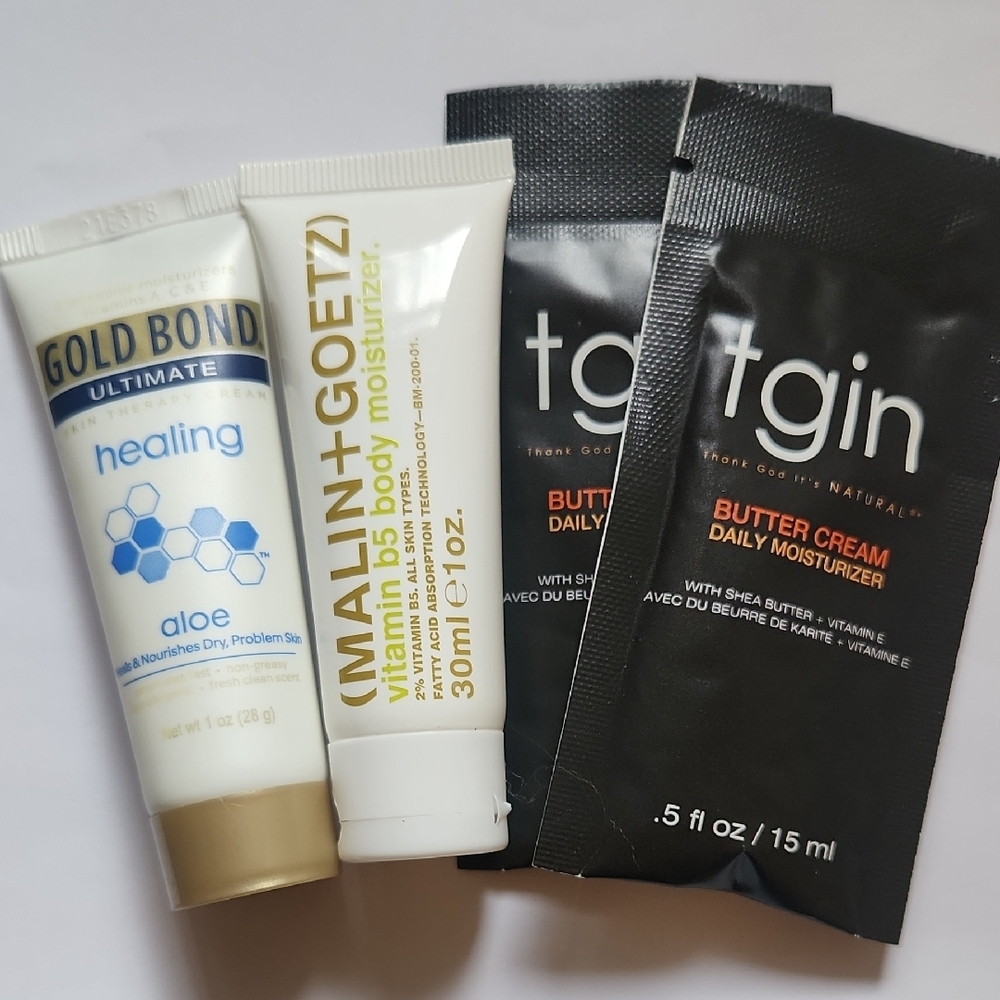TGIn, Malin+Goetz, and Gold Bond Skincare Set